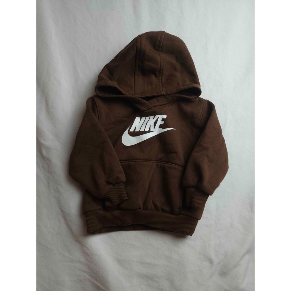 Nike Pullover Hoodie Unisex Baby Size 18M Brown Fleece Streetwear Urban Normcore